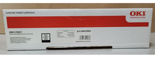 Toner Oki 44643004 Schwarz Neu OVP B-Ware Original Oki C801 C830   