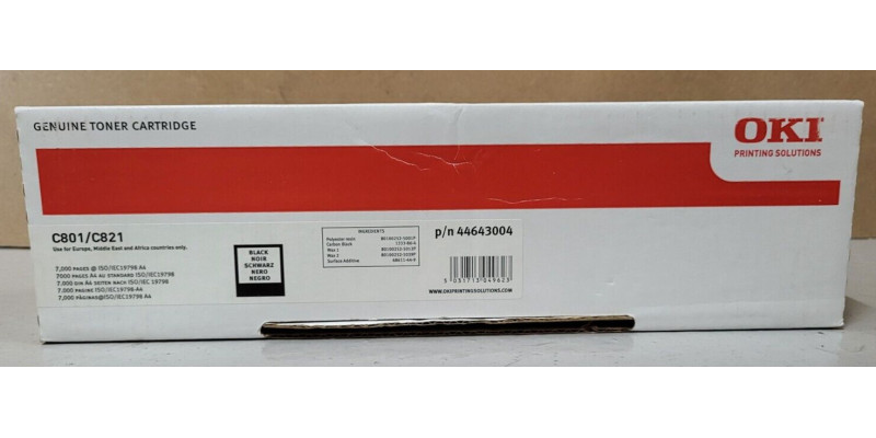 Toner Oki 44643004 Schwarz Neu OVP B-Ware Original Oki C801 C830   