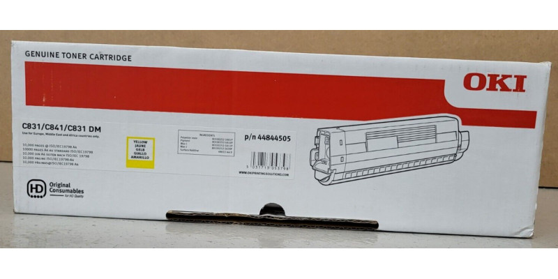 Toner OKI 44844505 Gelb Neu OVP A-Ware Original C831, C841   