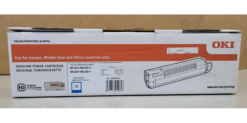 Toner OKI 44059167 Cyan Neu OVP  Original MC851 MC861   