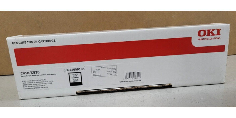 Toner OKI 44059108 Schwarz Neu OVP A-Ware Original C810 C830   