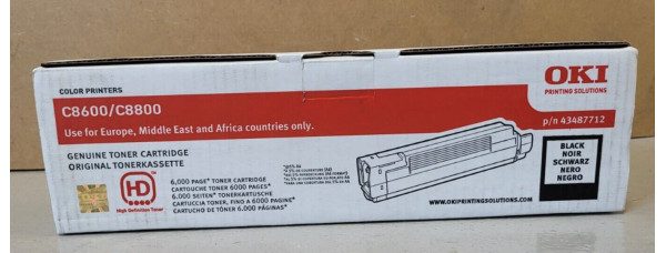 Toner OKI 43487712 Schwarz Neu OVP A-Ware Original C8600 C8800   