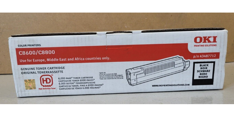Toner OKI 43487712 Schwarz Neu OVP A-Ware Original C8600 C8800   