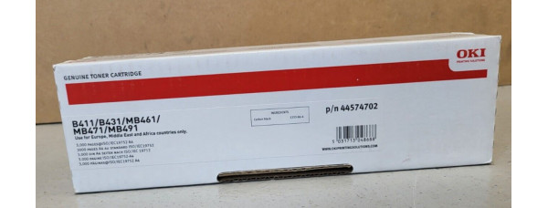 Toner OKI 44574702 Schwarz Neu OVP A-Ware Original B411 B431  . 