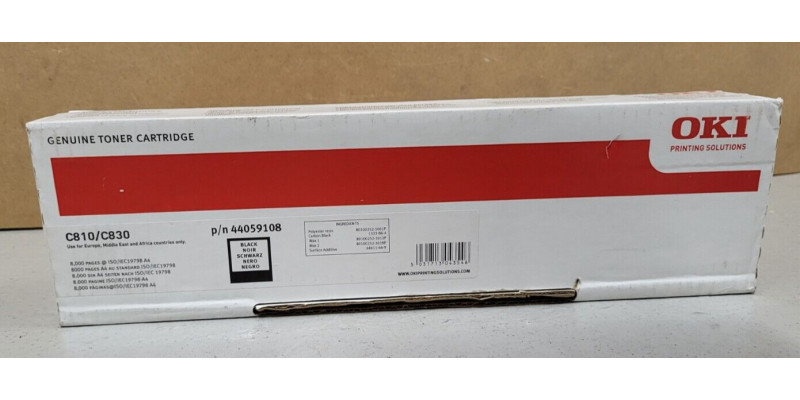Toner OKI 44059108 Schwarz Neu OVP B-Ware Original C810 C830  . 