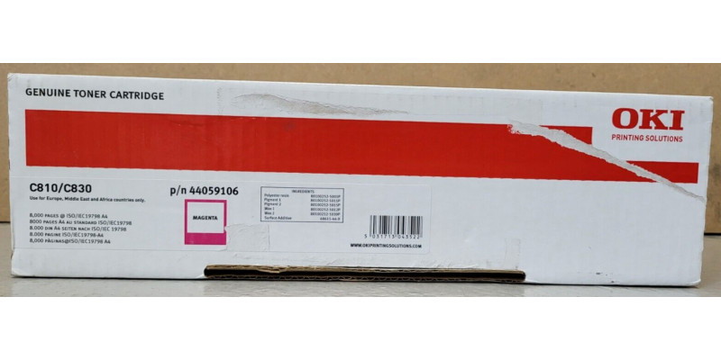 Toner OKI 44059106 Magenta Neu OVP B-Ware Original C810, C830  . 