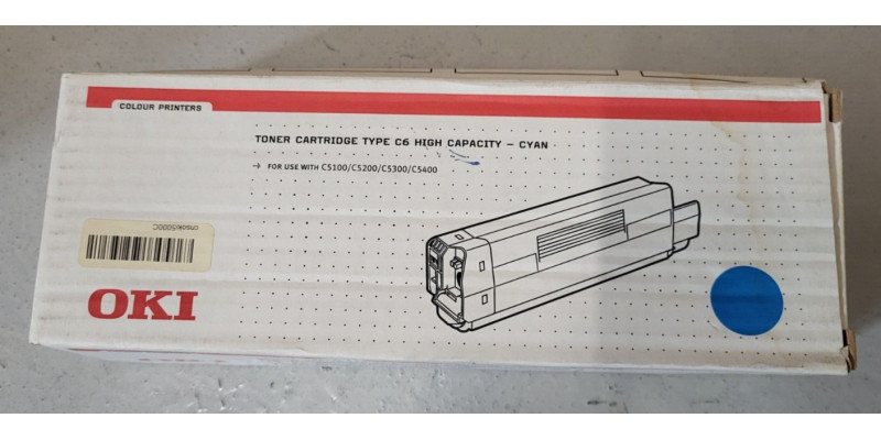 Toner Oki C6 42127407 Cyan Neu OVP C5100 C5200 C5300 C5400 Original . 