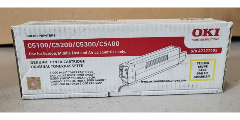 Toner Oki C6 42127405 Gelb Neu OVP C5100 C5200 C5300 C5400 Original . 