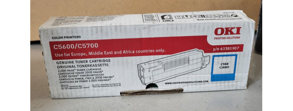 Toner OKI 43381907 Cyan Neu OVP Original C5600 C5700  . 