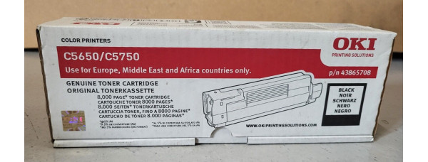 Toner OKI 43865708 Schwarz Neu OVP A-Ware Original C5650 C5750  . 