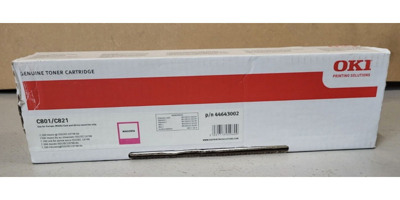 Toner Oki 44643002 Magenta Neu OVP Original Oki C801 C821  . 