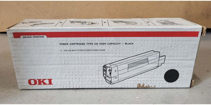 Toner Oki C6 Schwarz 42127408 Neu OVP Original C5100 C5200 C5300 C5400  