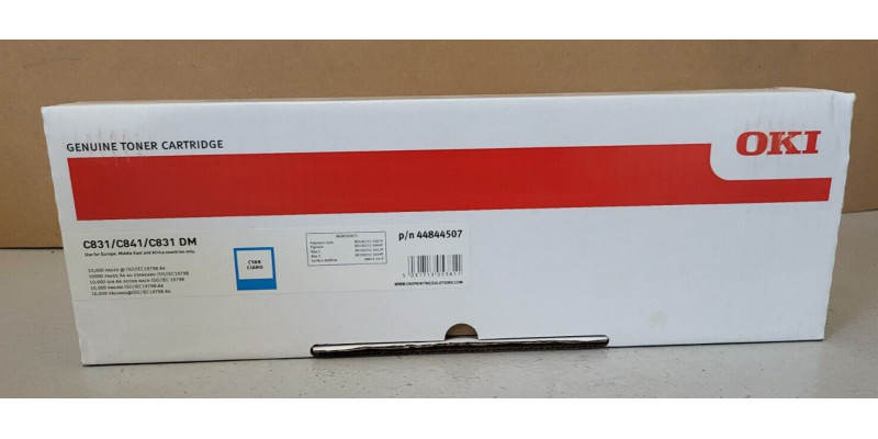 Toner OKI 44844507 Cyan Neu OVP Original C831 C841 C831 DM   