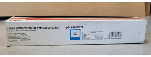 Toner OKI 43459371 Cyan Neu OVP Original C3520 MFP, C3530 MFP . 