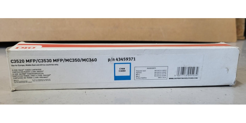 Toner OKI 43459371 Cyan Neu OVP Original C3520 MFP, C3530 MFP . 