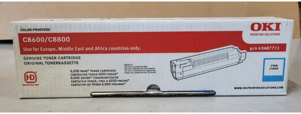 Toner OKI 43487711 Cyan Neu OVP A-Ware Original C8600 C8800  . 