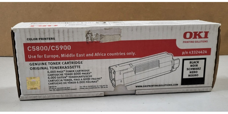 Toner OKI 43324424 Schwarz Neu OVP Original C5800 C5900 Rechnung MwSt 