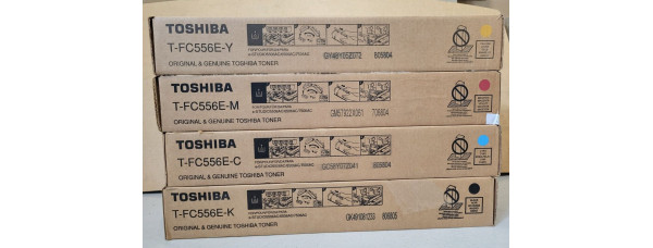 4 Toner Toshiba T-FC556E-C T-FC556E-M T-FC556E-Y T-FC556E-K Neu OVP B-Ware . 