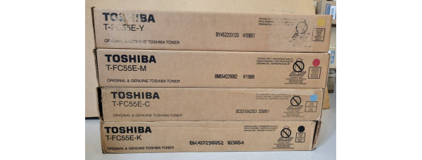 4 Toner Toshiba T-FC55E CMYK Neu OVP B-Ware Original e-STUDIO 5520C . 