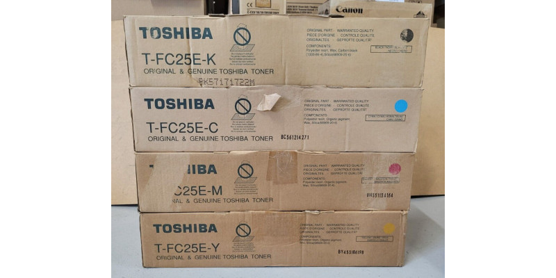 4 Toner Toshiba T-FC25E-K T-FC25E-C T-FC25E-M T-FC25E-Y Neu OVP Original  