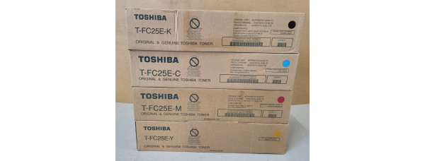 4 Toner Toshiba T-FC25E-K T-FC25E-C T-FC25E-M T-FC25E-Y Neu OVP A-Ware Original 