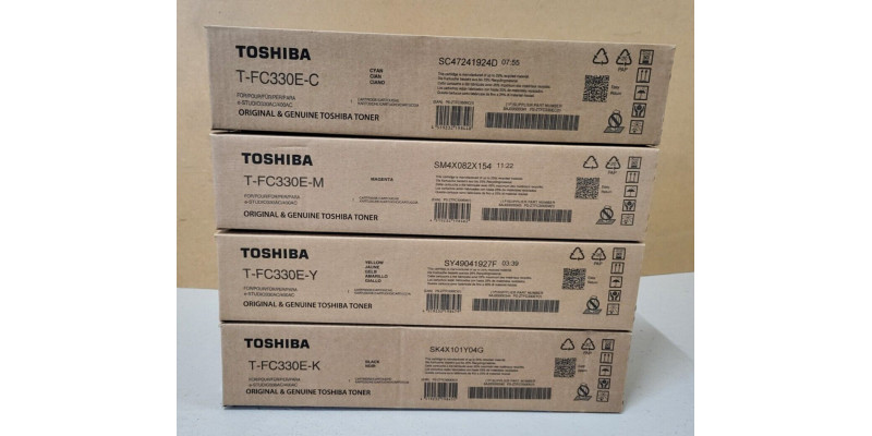 4 Toner Toshiba T-FC330E-C T-FC330E-M T-FC330E-Y T-FC330E-K Neu OVP A-Ware  