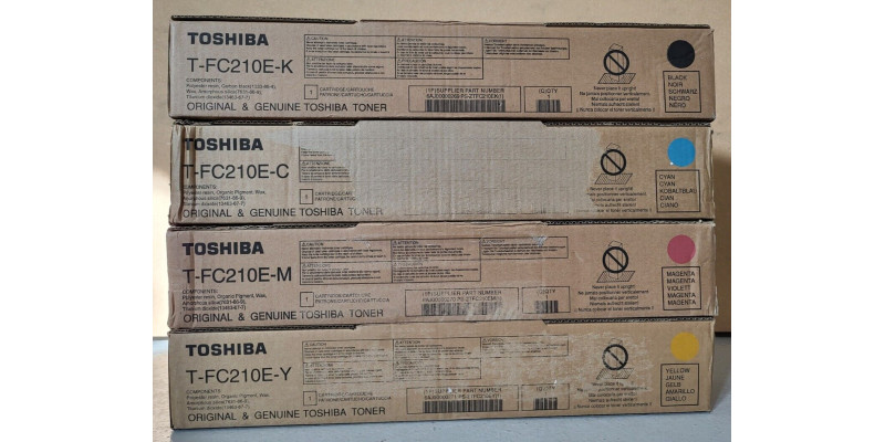4 Toner Toshiba T-FC210E-C T-FC210E-M T-FC210E-Y T-FC210E-K Neu OVP Original Rg 