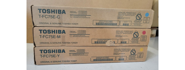 3 Toner Toshiba T-FC75E-C T-FC75E-M T-FC75E-Y Neu OVP e-STUDIO 5560C . 