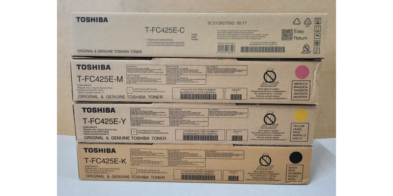 4 Toner Toshiba T-FC425E-K T-FC425E-C T-FC425E-M T-FC425E-Y Neu OVP A-Ware . 