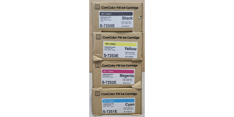 4 Riso Ink S-7250E S-7251E S-7252E S-7253E CMYK Neu OVP A-Ware ComColor 5230 Rg 