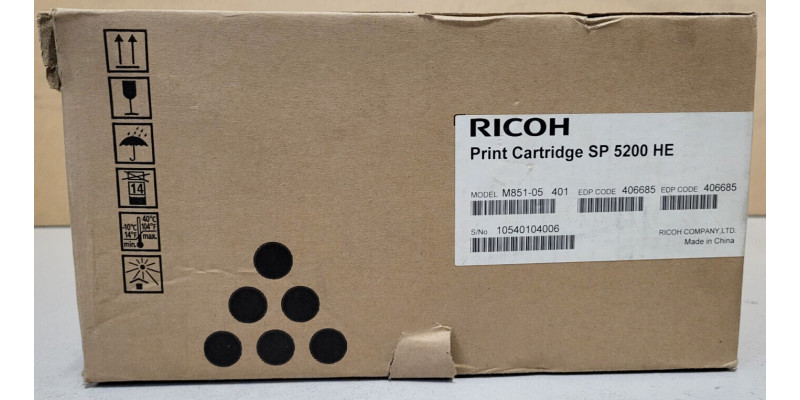 Toner Ricoh SP 5200HE Schwarz 406685, 821229 Neu OVP Original . 