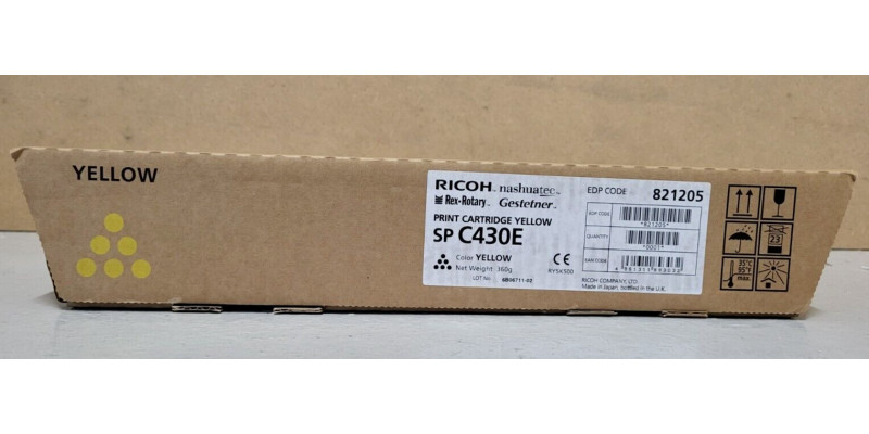 Toner Ricoh SP C430E Gelb 821205 Neu OVP A-Ware Original Aficio SP C430DN . 