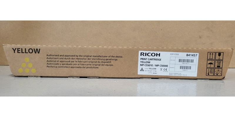 Toner Ricoh MP C5501E Gelb 841457 Neu OVP A-Ware Original Aficio MP C4501 . 
