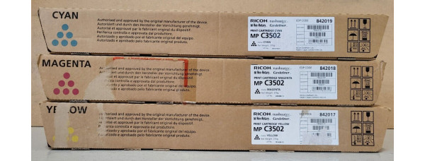 3 Toner Ricoh 842017 842018 842019 CMY Neu OVP Original MP C3502 . 
