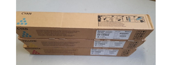 3 Toner Ricoh MP C5502 CMY Neu OVP A-Ware Original Aficio MP C4502 . 