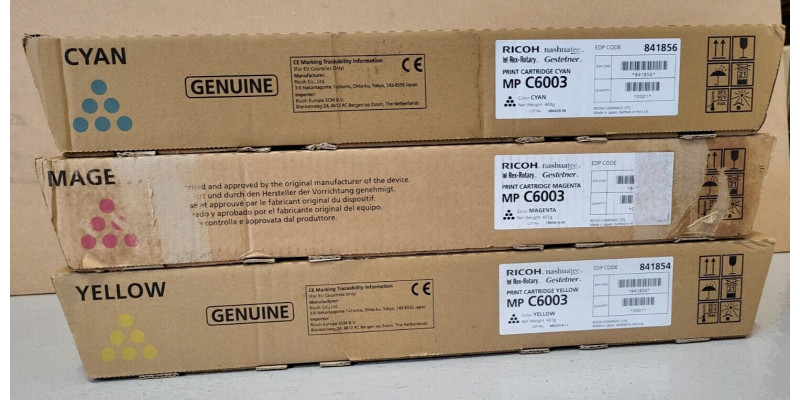 3 Toner Ricoh 841854 841855 841856 CMY Neu OVP Original MP C6003 . 