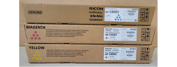 3 Toner Ricoh 841854 841855 841856 CMY Neu OVP A-Ware Original MP C6003 . 