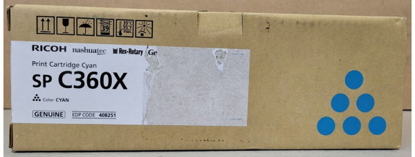 Toner Ricoh SP C360X Cyan 408251 Neu OVP B-Ware Original  . 