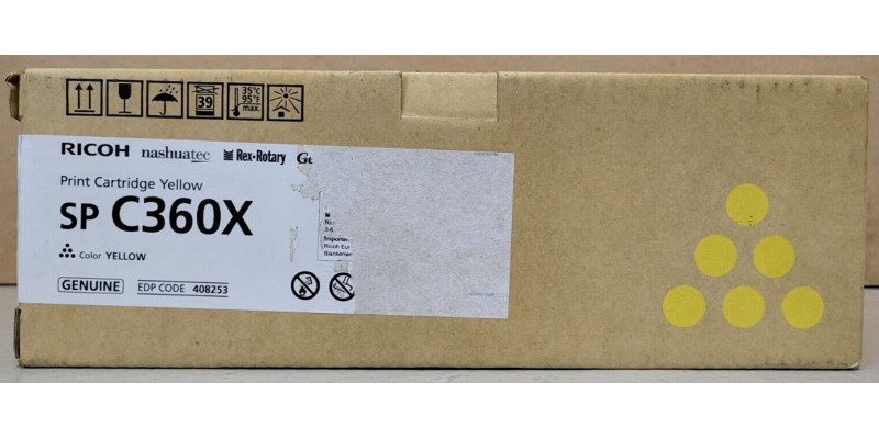 Toner Ricoh 408253 Gelb SP C360X Neu OVP B-Ware Original  . 