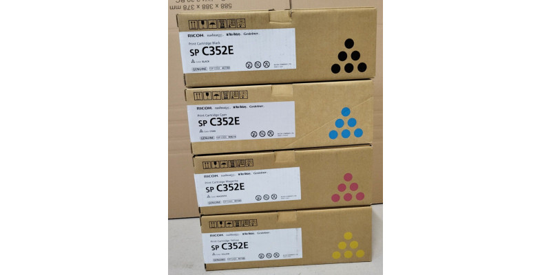4 Toner Ricoh SP C352E 408216 408217 408218 408215 Neu OVP A-Ware Original . 