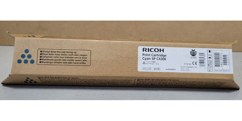Toner Ricoh SP C430E Cyan 821097 Neu OVP A-Ware Original Aficio SP C430 . 
