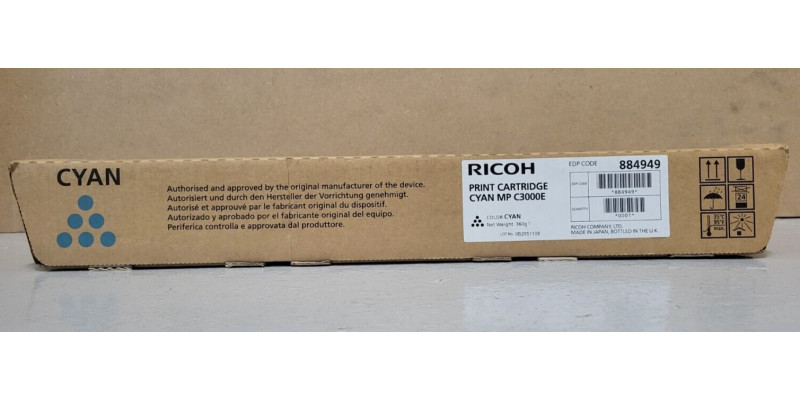 Toner Ricoh MP C3000E Cyan 884949 Neu OVP A-Ware Ricoh Aficio MP C3000 . 