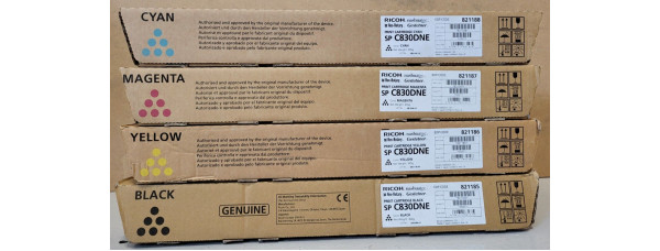 4 Toner Ricoh SP C830DNE 821188, 821187, 821185 Neu OVP A-Ware Original  