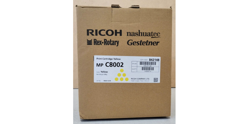 Toner Ricoh MP C8002 Gelb 842148 Neu OVP A-Ware Original MP C6502  . 