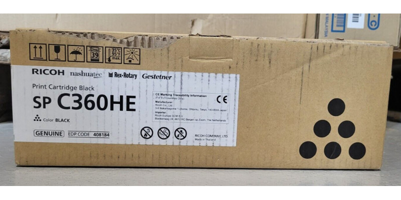 Toner Ricoh SP C360HE Schwarz 408184 Neu OVP B-Ware Original  . 