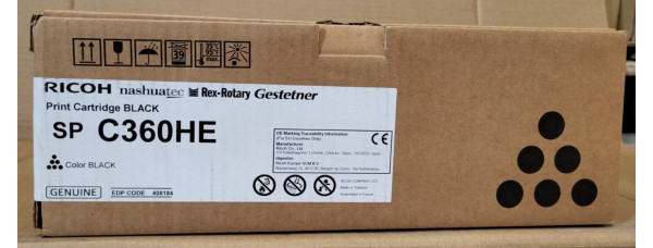 Toner Ricoh SP C360HE Schwarz 408184 Neu OVP A-Ware Original  . 