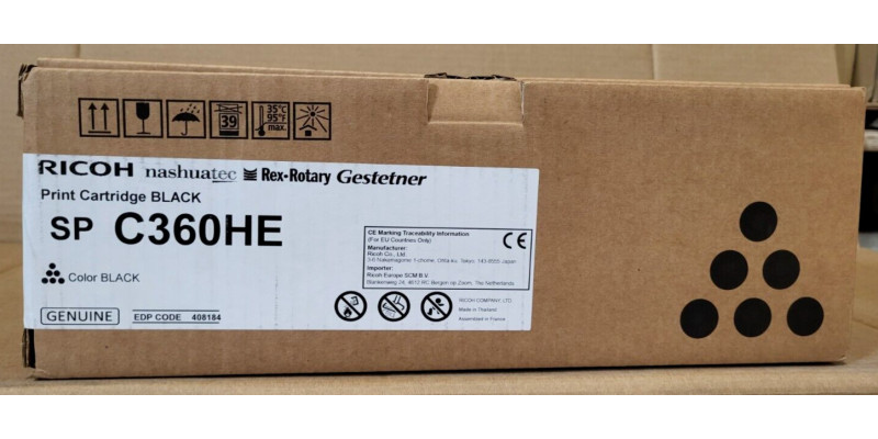 Toner Ricoh SP C360HE Schwarz 408184 Neu OVP A-Ware Original  . 