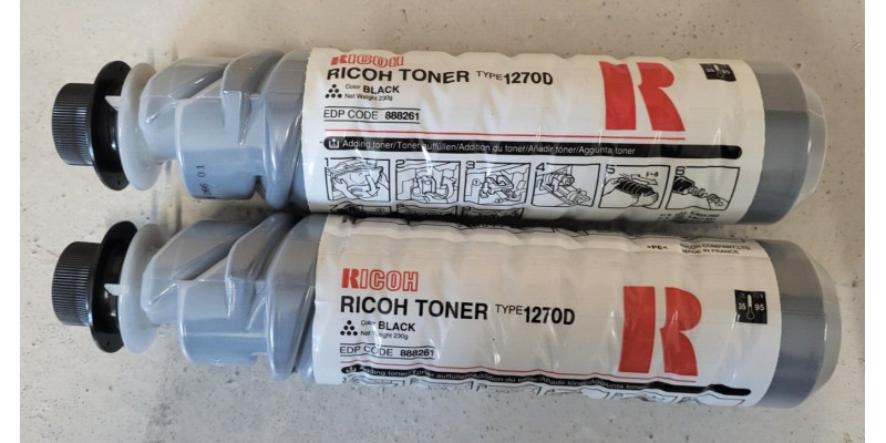 2 Toner Ricoh Type 1270D Schwarz 888261 Neu OVP A-Ware Original Aficio 1515  