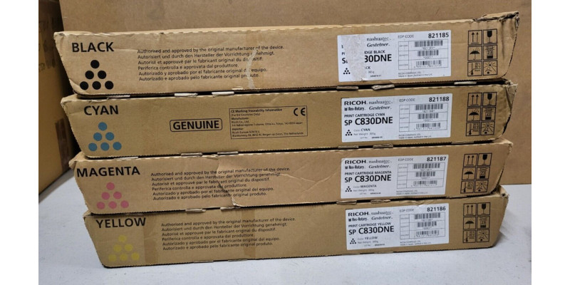 4 Toner Ricoh SP C830DNE 821188 821187 821185 821186 Neu OVP Original . 