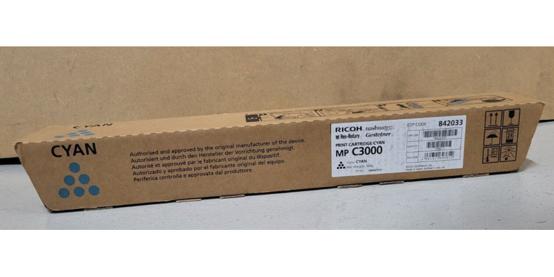 Toner Ricoh MP C3000 Cyan 842033 Neu OVP A-Ware Original  . 